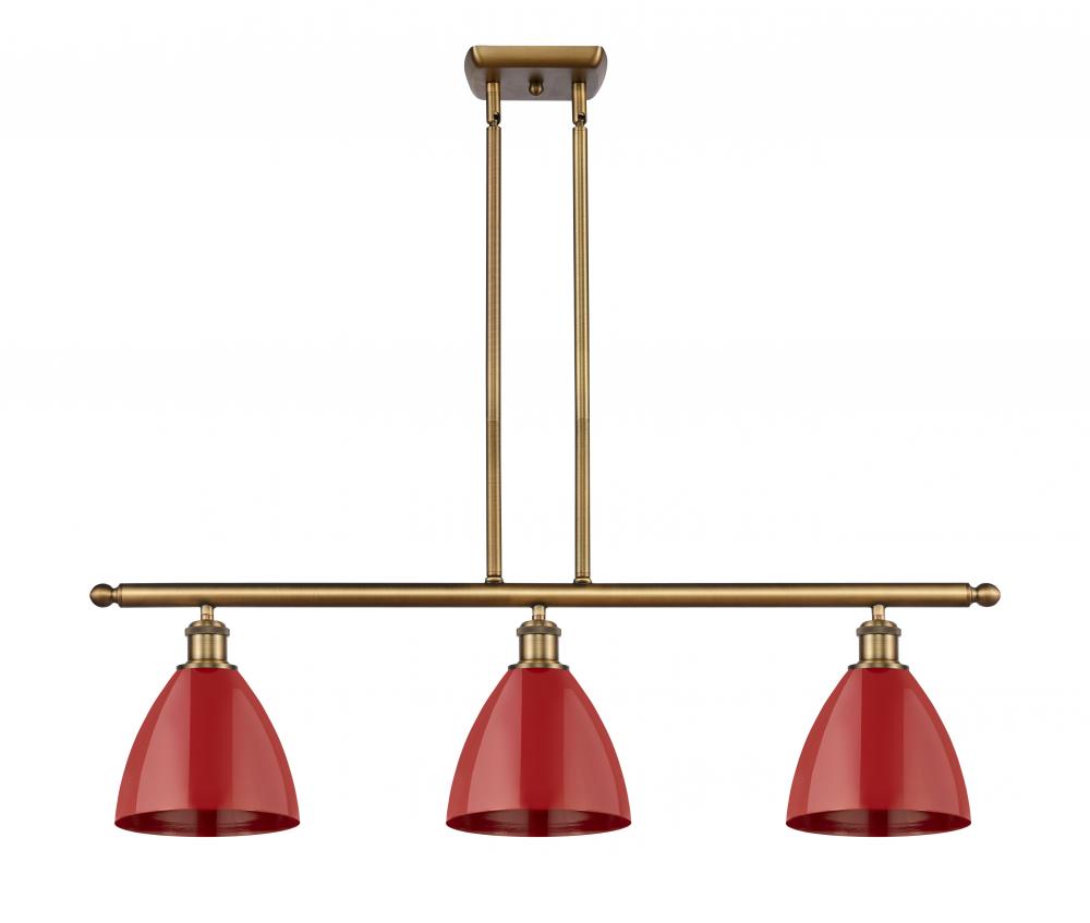 Plymouth - 3 Light - 36 inch - Brushed Brass - Stem hung - Island Light
