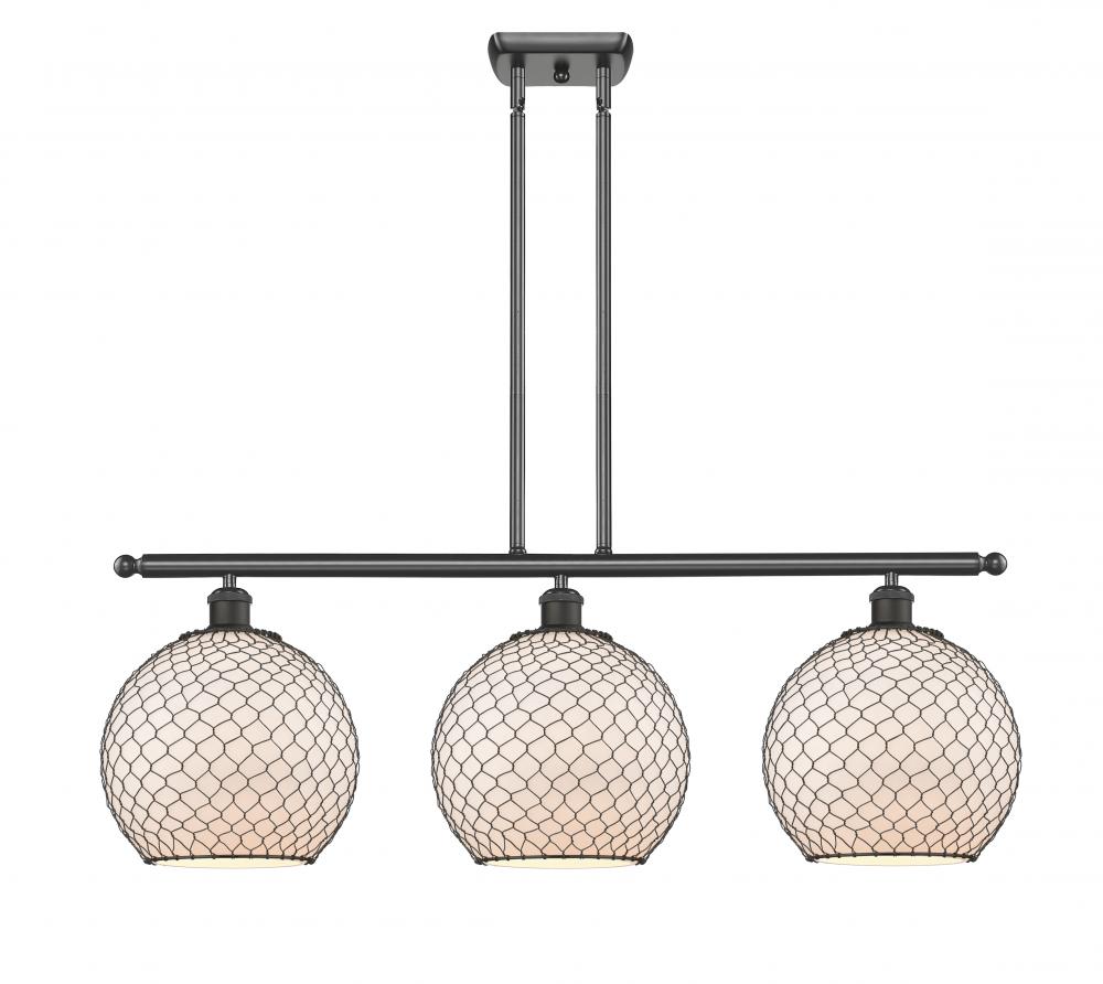 Large Farmhouse Chicken Wire 3 Light Island Light