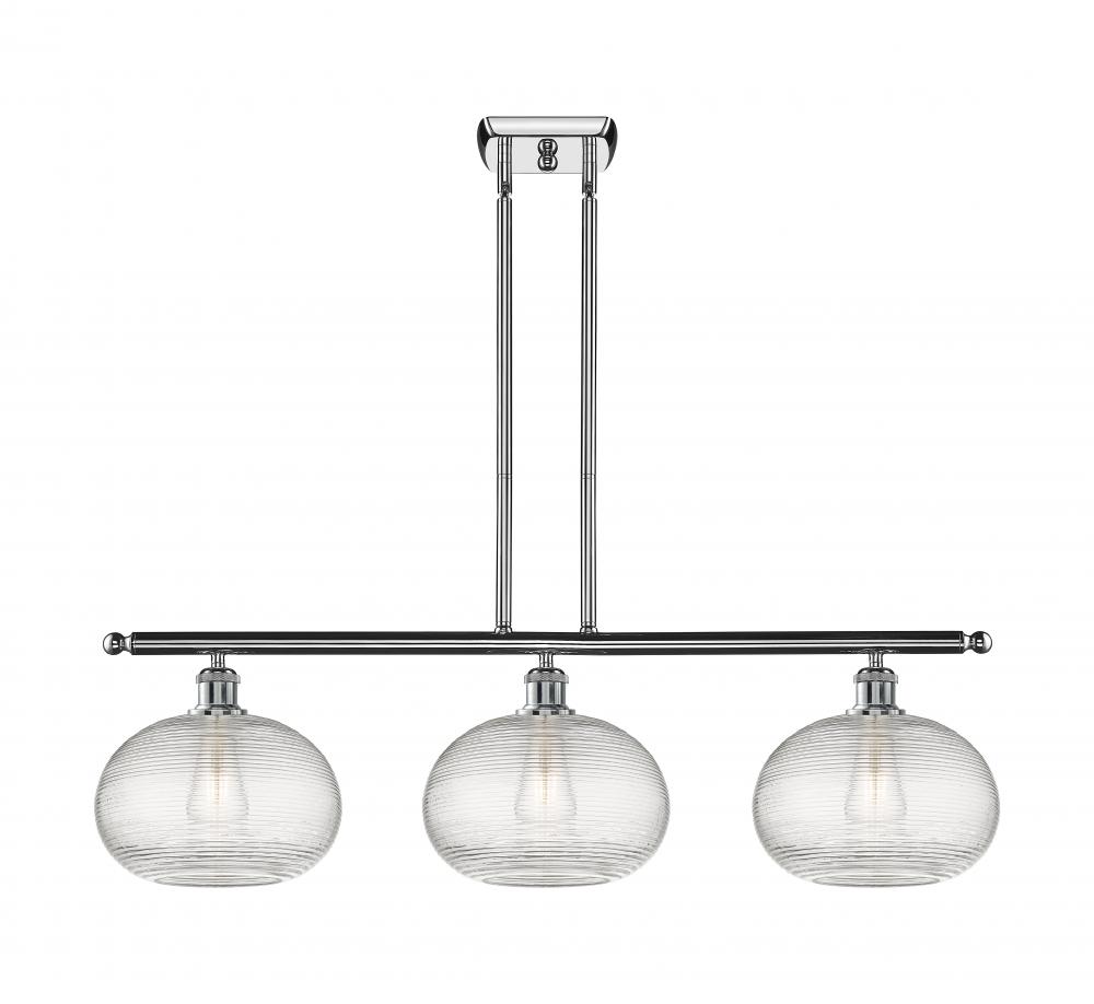 Ithaca - 3 Light - 37 inch - Polished Chrome - Stem hung - Island Light