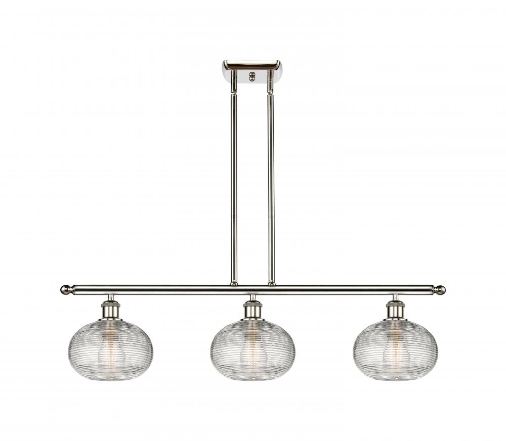 Ithaca - 3 Light - 36 inch - Polished Nickel - Stem hung - Island Light