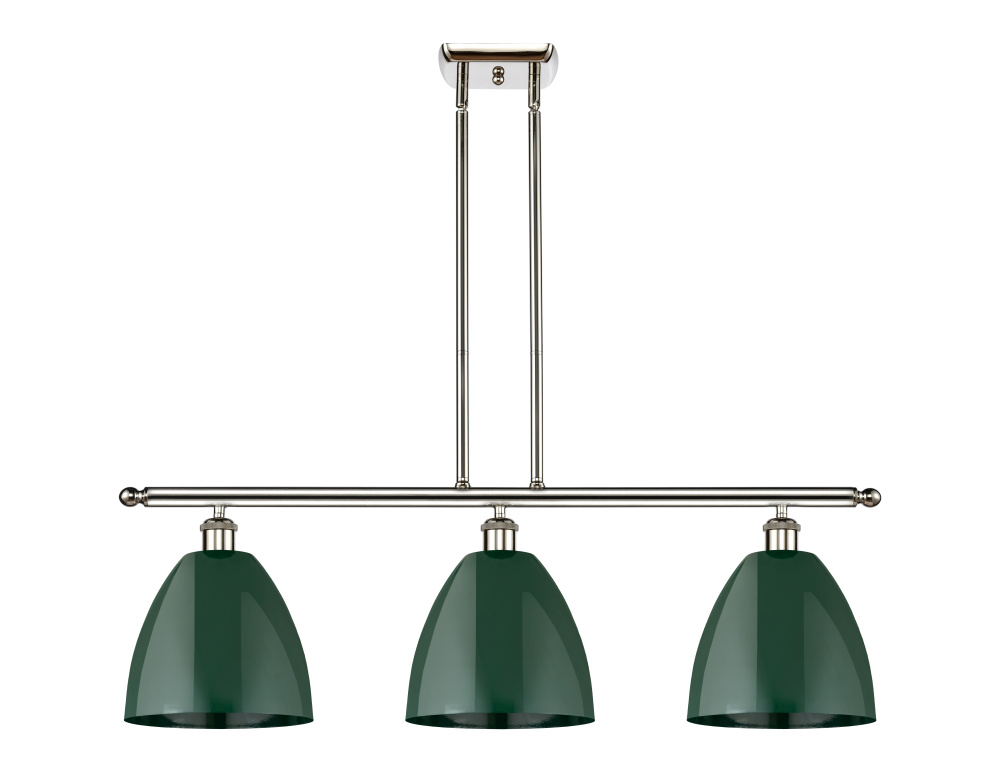 Plymouth - 3 Light - 36 inch - Polished Nickel - Stem hung - Island Light