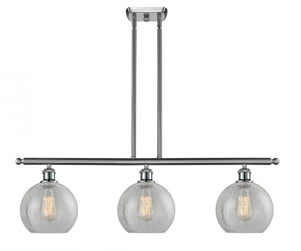 Athens - 3 Light - 36 inch - Brushed Satin Nickel - Stem hung - Island Light