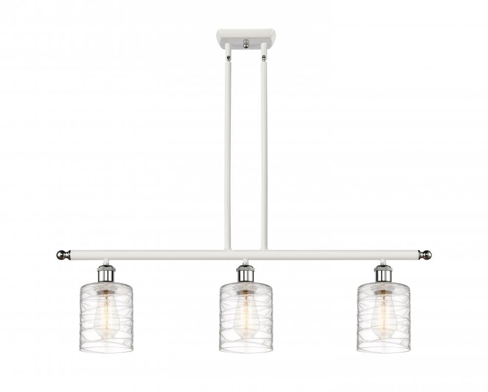 Cobbleskill - 3 Light - 36 inch - White Polished Chrome - Stem hung - Island Light