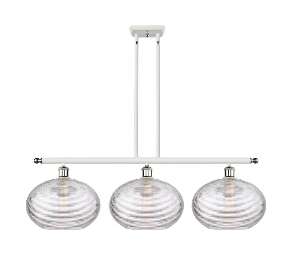 Ithaca - 3 Light - 39 inch - White Polished Chrome - Stem hung - Island Light