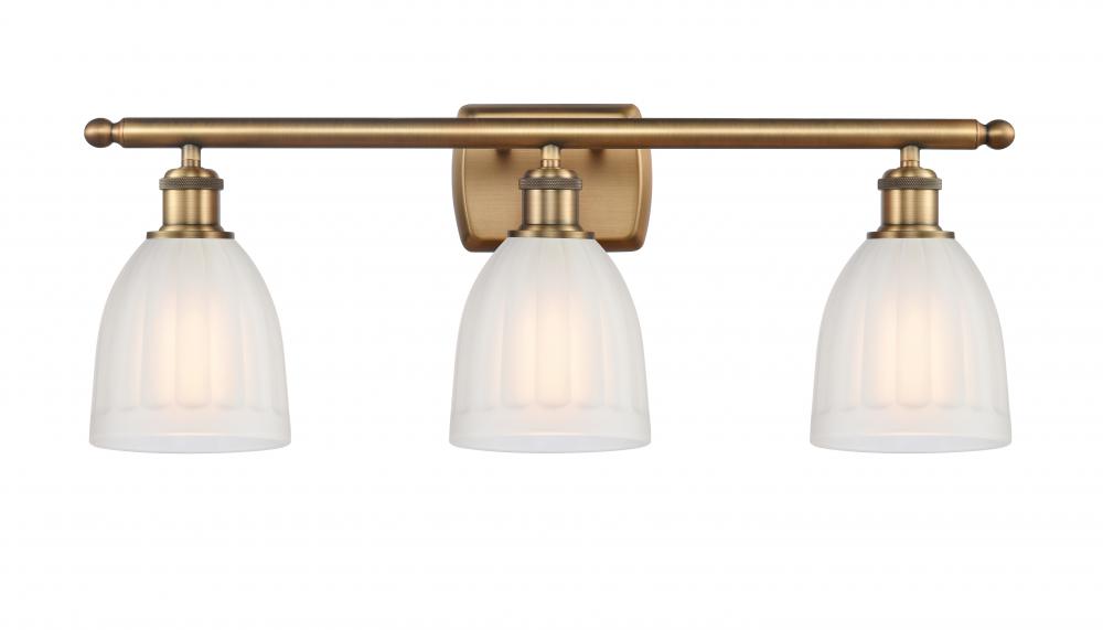 Brookfield - 3 Light - 26 inch - Brushed Brass - Bath Vanity Light