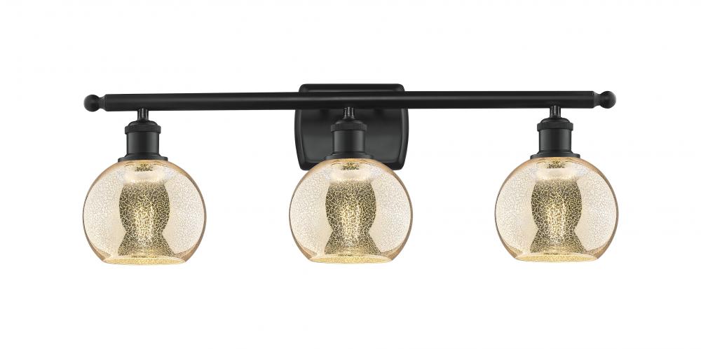 Athens - 3 Light - 26 inch - Matte Black - Bath Vanity Light