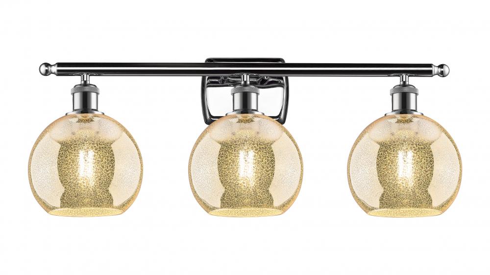 Athens - 3 Light - 28 inch - Polished Chrome - Bath Vanity Light