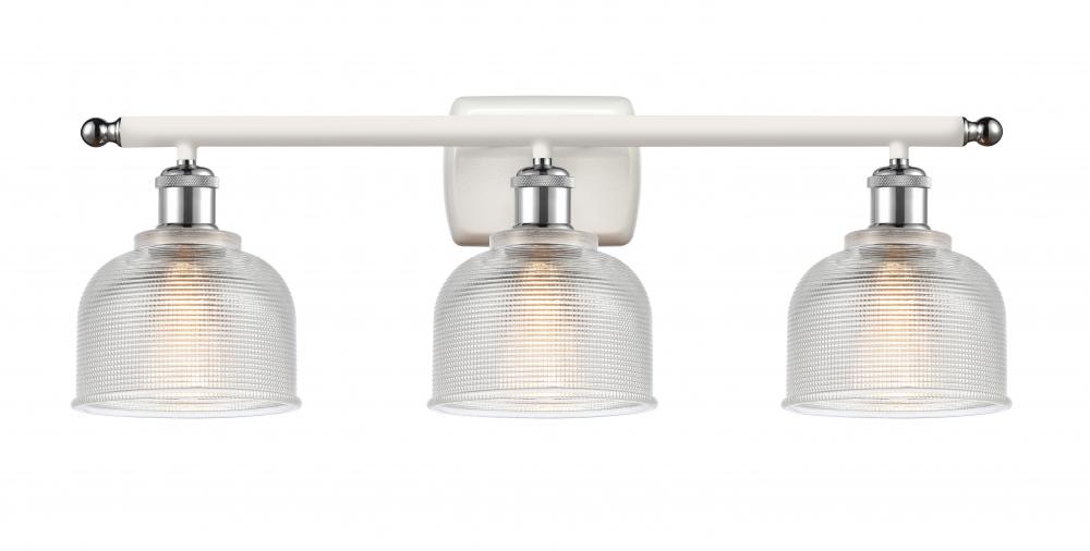 Dayton - 3 Light - 26 inch - White Polished Chrome - Bath Vanity Light