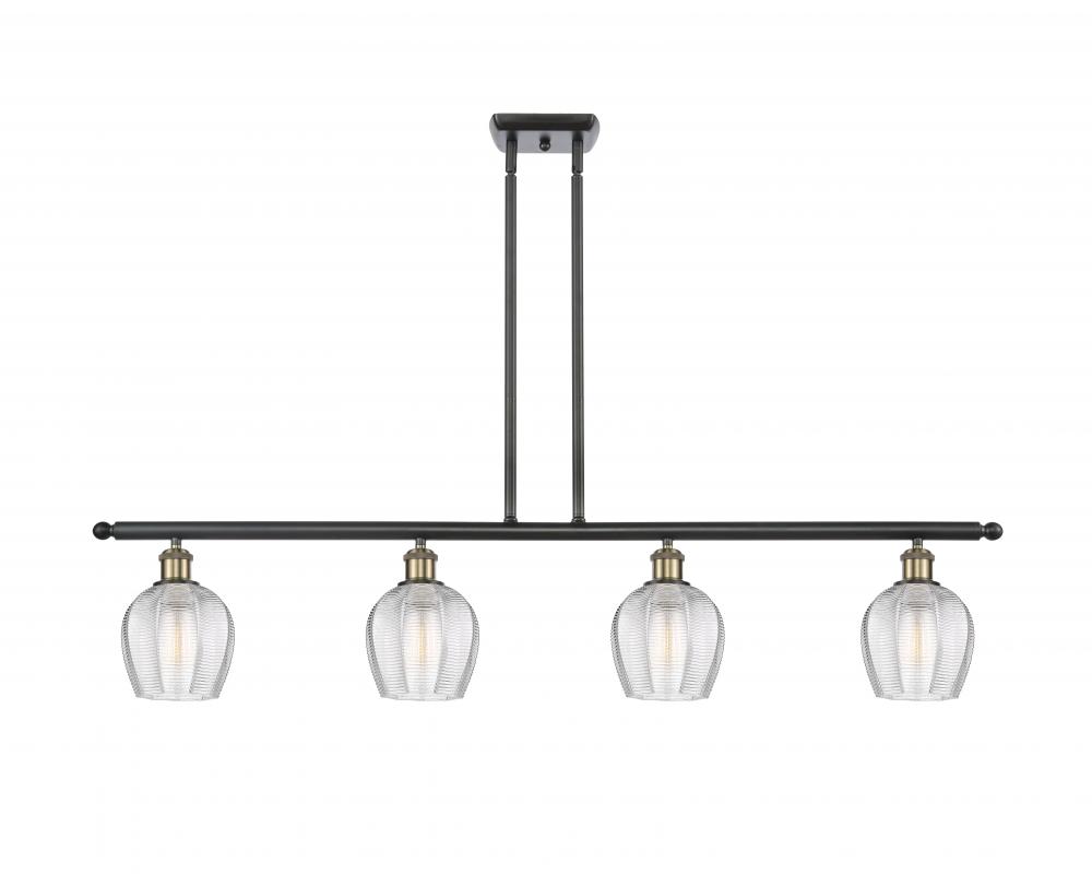 Norfolk - 4 Light - 48 inch - Black Antique Brass - Stem hung - Island Light