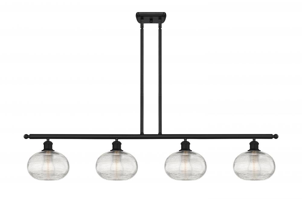 Ithaca - 4 Light - 48 inch - Matte Black - Stem hung - Island Light
