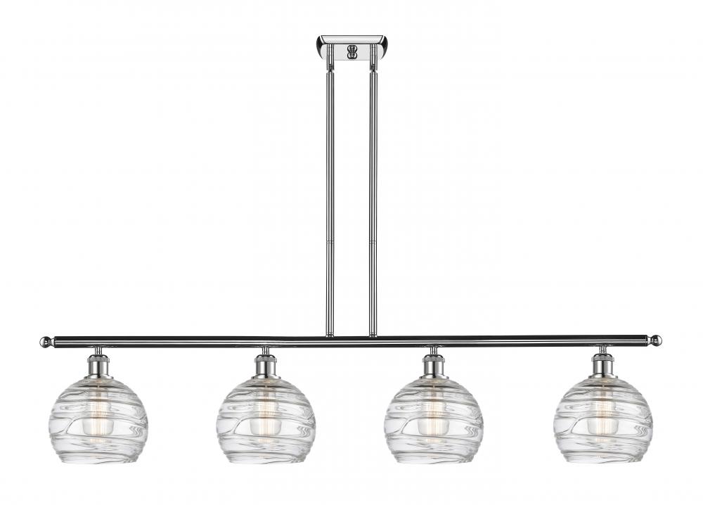 Athens Deco Swirl - 4 Light - 48 inch - Polished Chrome - Stem hung - Island Light