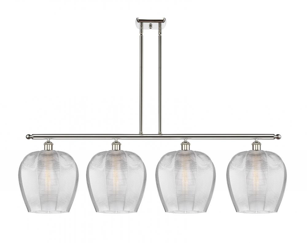 Norfolk - 4 Light - 50 inch - Polished Nickel - Stem hung - Island Light