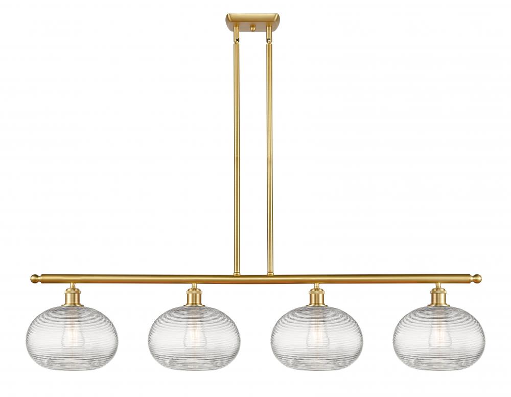Ithaca - 4 Light - 48 inch - Satin Gold - Stem hung - Island Light