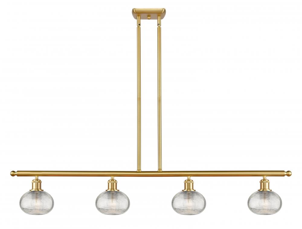 Ithaca - 4 Light - 48 inch - Satin Gold - Stem hung - Island Light