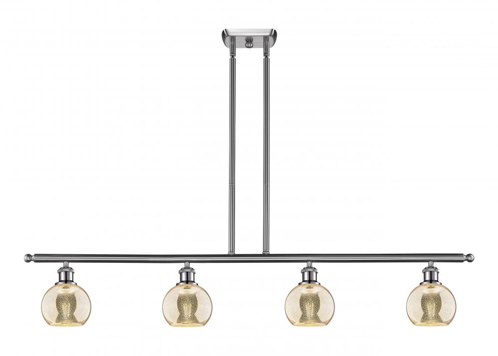 Athens - 4 Light - 48 inch - Brushed Satin Nickel - Stem hung - Island Light