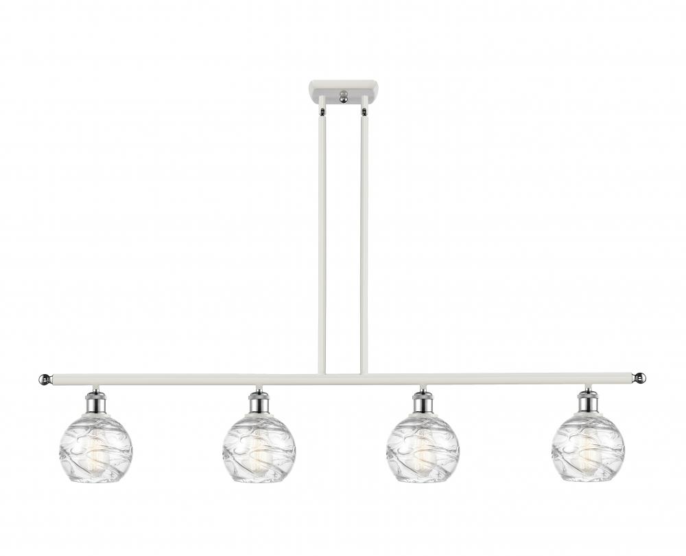 Athens Deco Swirl - 4 Light - 48 inch - White Polished Chrome - Stem hung - Island Light