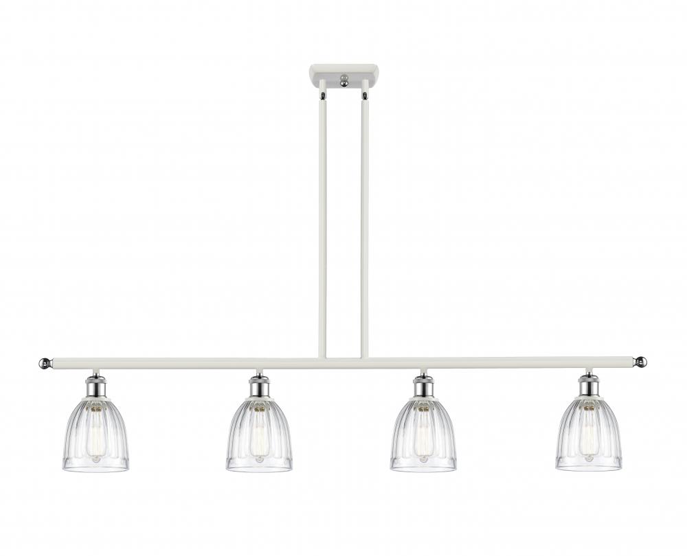 Brookfield - 4 Light - 48 inch - White Polished Chrome - Stem hung - Island Light
