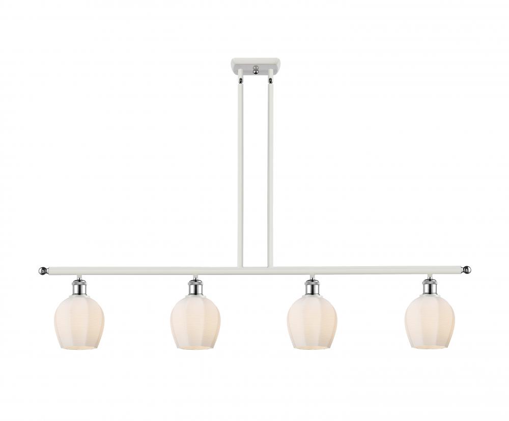 Norfolk - 4 Light - 48 inch - White Polished Chrome - Stem hung - Island Light