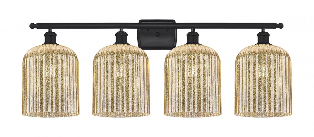 Bridal Veil - 4 Light - 35 inch - Matte Black - Bath Vanity Light