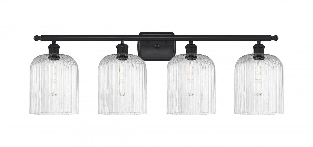 Bridal Veil - 4 Light - 35 inch - Matte Black - Bath Vanity Light