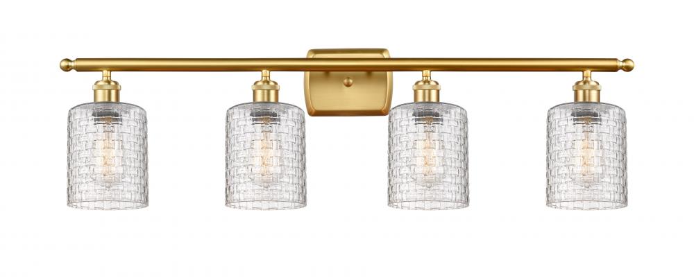 Cobbleskill - 4 Light - 35 inch - Satin Gold - Bath Vanity Light
