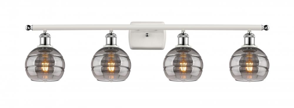 Rochester - 4 Light - 36 inch - White Polished Chrome - Bath Vanity Light