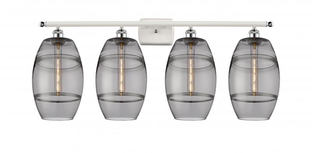 Vaz - 4 Light - 38 inch - White Polished Chrome - Bath Vanity Light