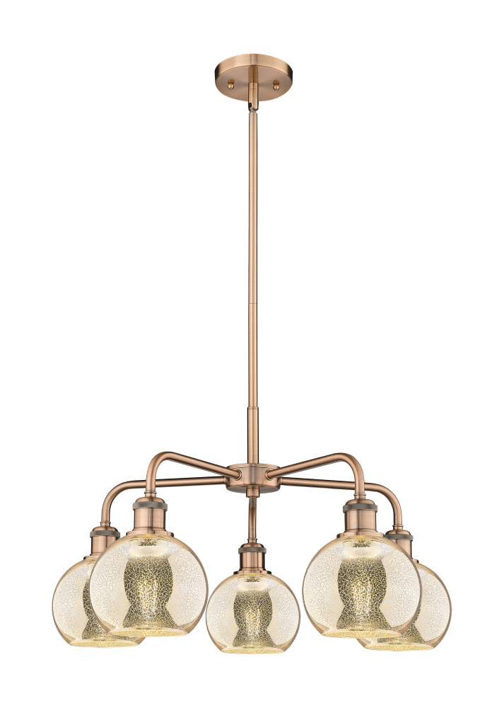 Athens - 5 Light - 24 inch - Antique Copper - Chandelier