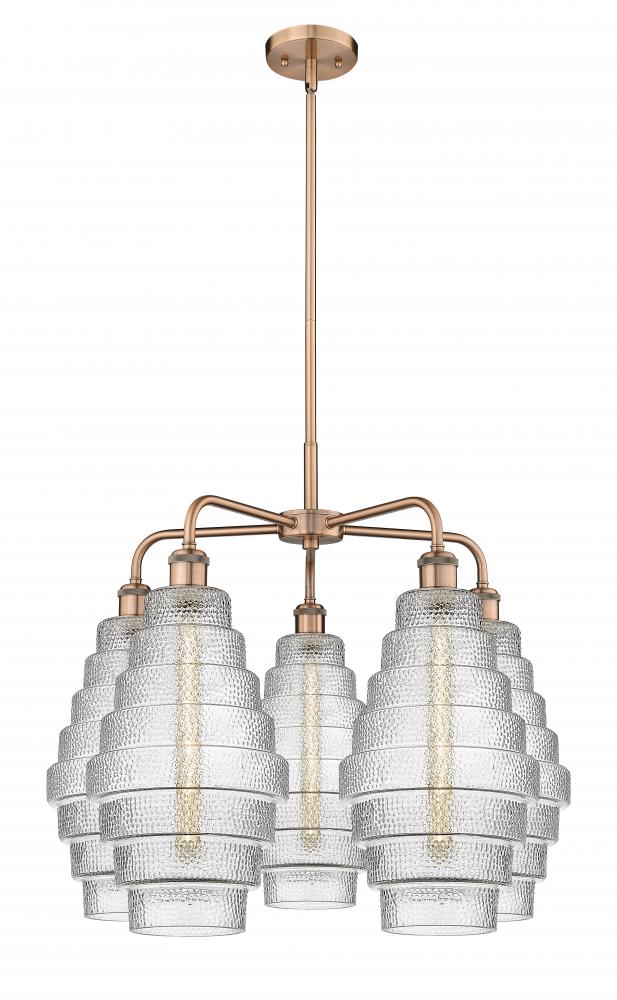 Cascade - 5 Light - 26 inch - Antique Copper - Chandelier