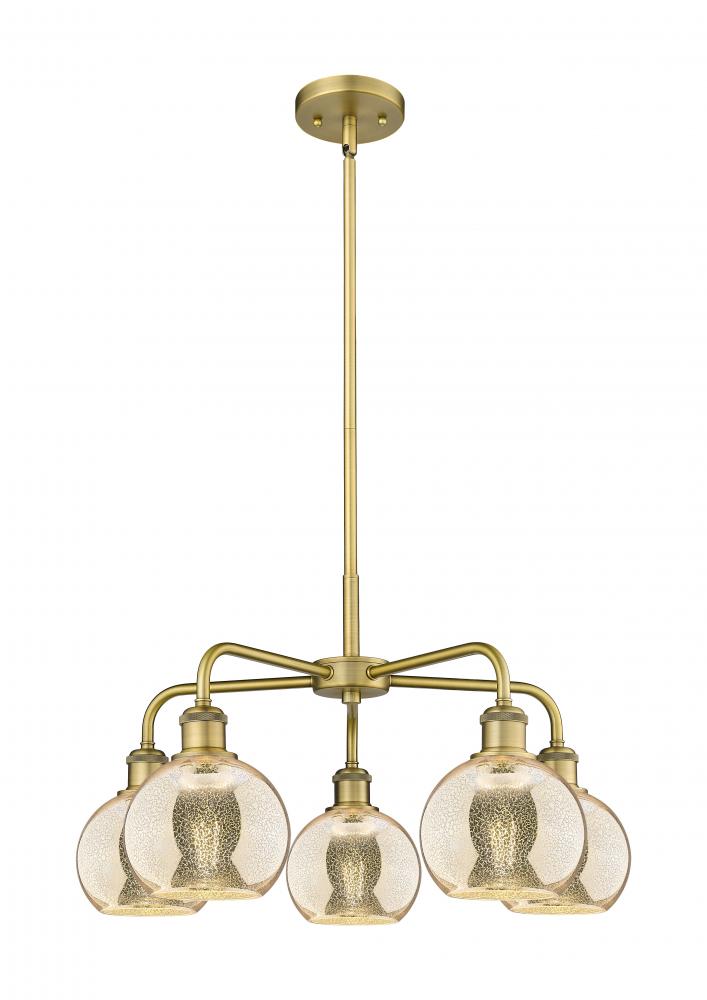 Athens - 5 Light - 24 inch - Brushed Brass - Chandelier