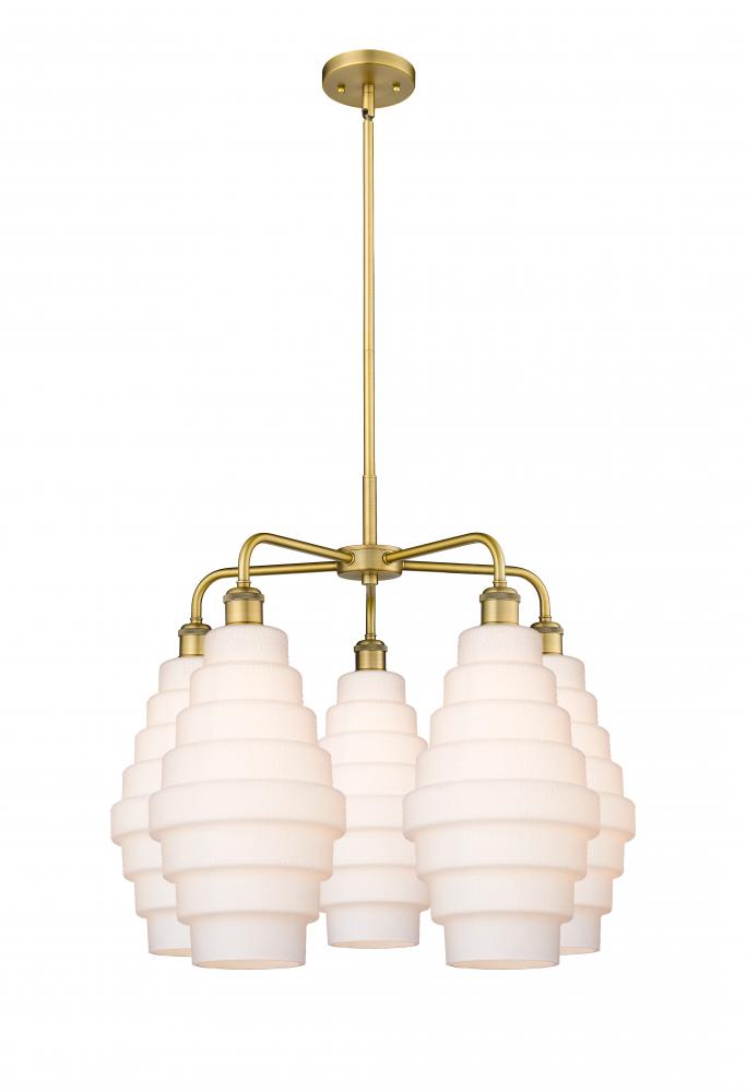Cascade - 5 Light - 26 inch - Brushed Brass - Chandelier
