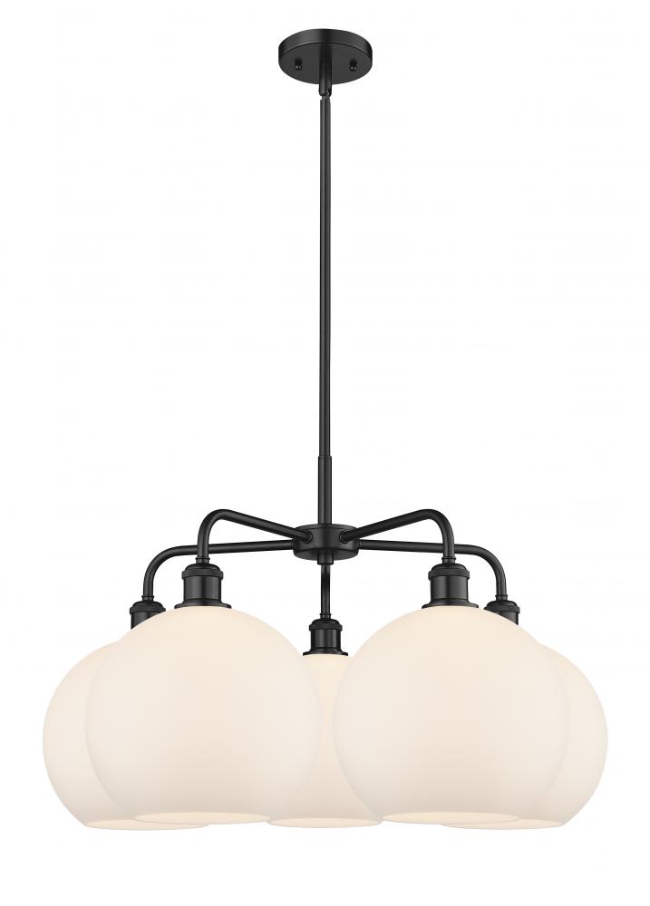 Athens - 5 Light - 28 inch - Matte Black - Chandelier