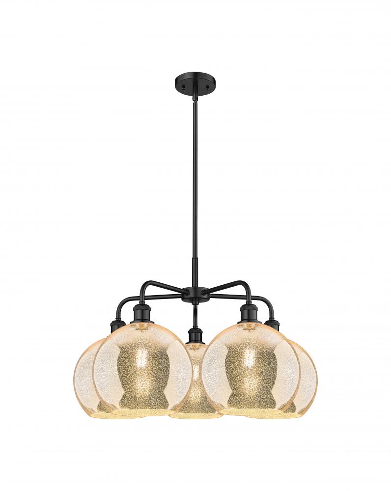 Athens - 5 Light - 28 inch - Matte Black - Chandelier