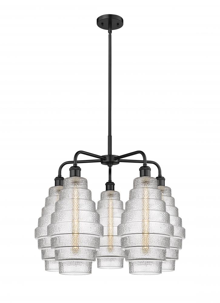 Cascade - 5 Light - 26 inch - Matte Black - Chandelier