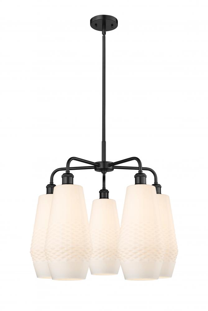 Windham - 5 Light - 25 inch - Matte Black - Chandelier