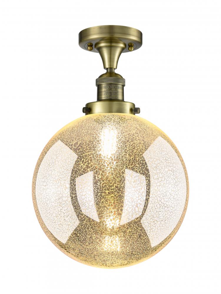 Beacon - 1 Light - 10 inch - Antique Brass - Semi-Flush Mount