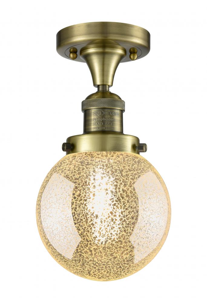 Beacon - 1 Light - 6 inch - Antique Brass - Semi-Flush Mount