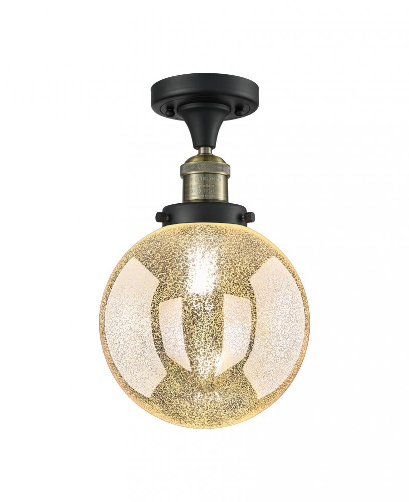 Beacon - 1 Light - 8 inch - Black Antique Brass - Semi-Flush Mount