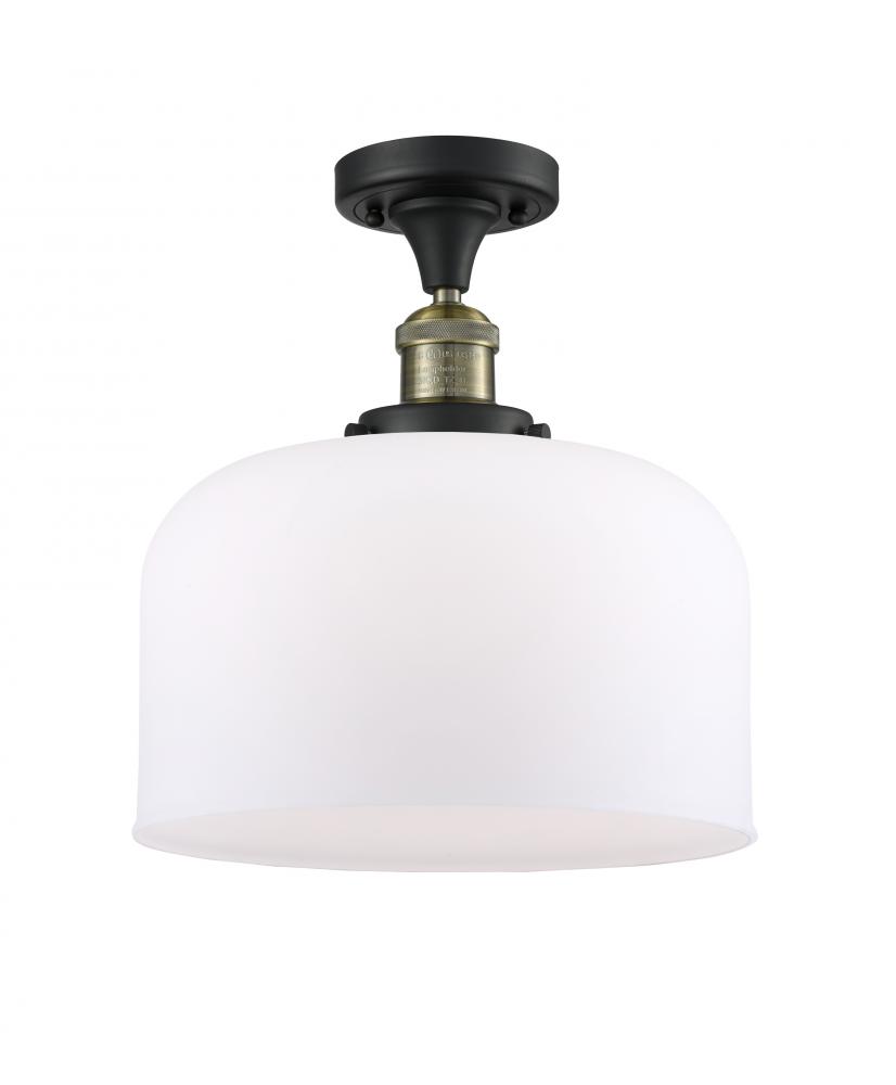 Bell - 1 Light - 12 inch - Black Antique Brass - Semi-Flush Mount