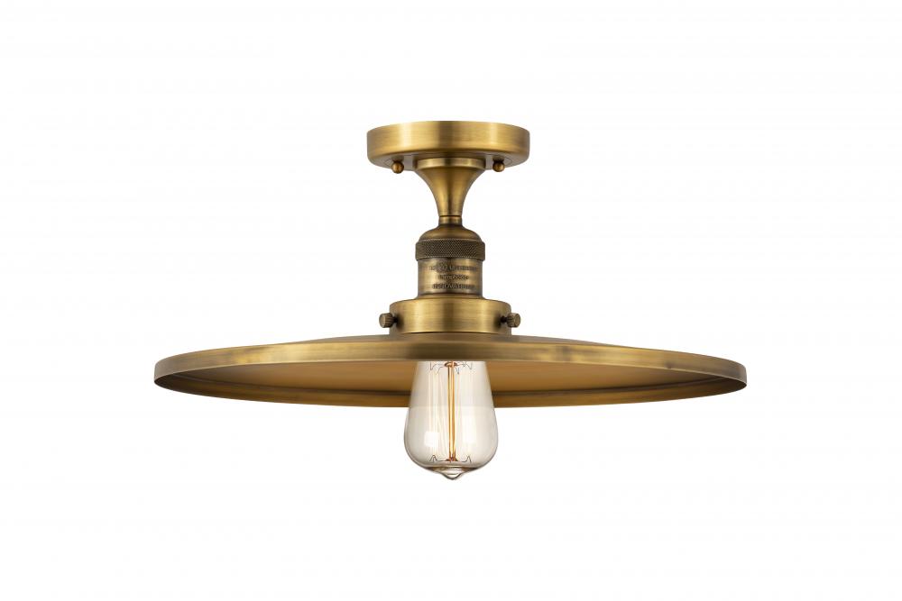 Railroad - 1 Light - 16 inch - Brushed Brass - Semi-Flush Mount