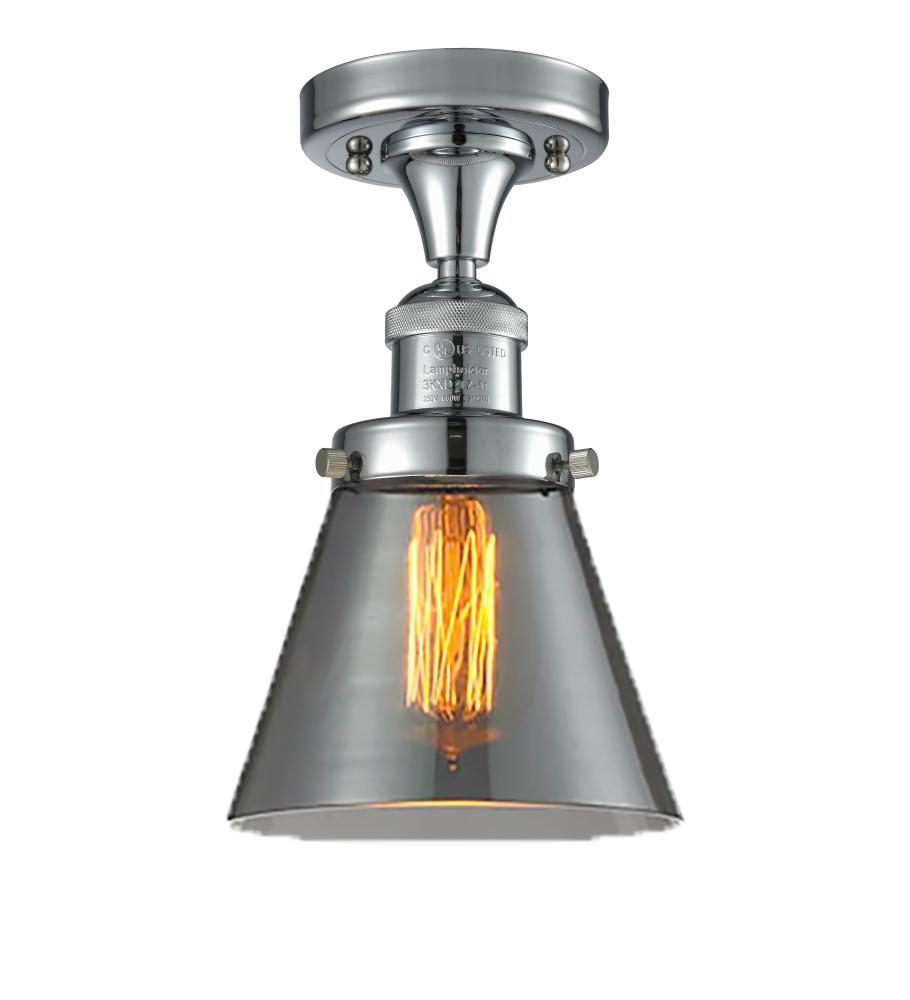 Cone - 1 Light - 7 inch - Polished Chrome - Semi-Flush Mount