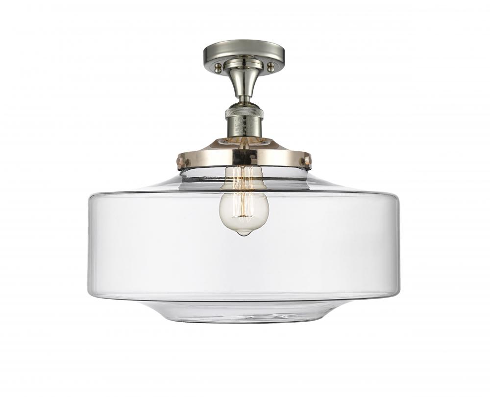 Bridgeton - 1 Light - 16 inch - Polished Nickel - Semi-Flush Mount