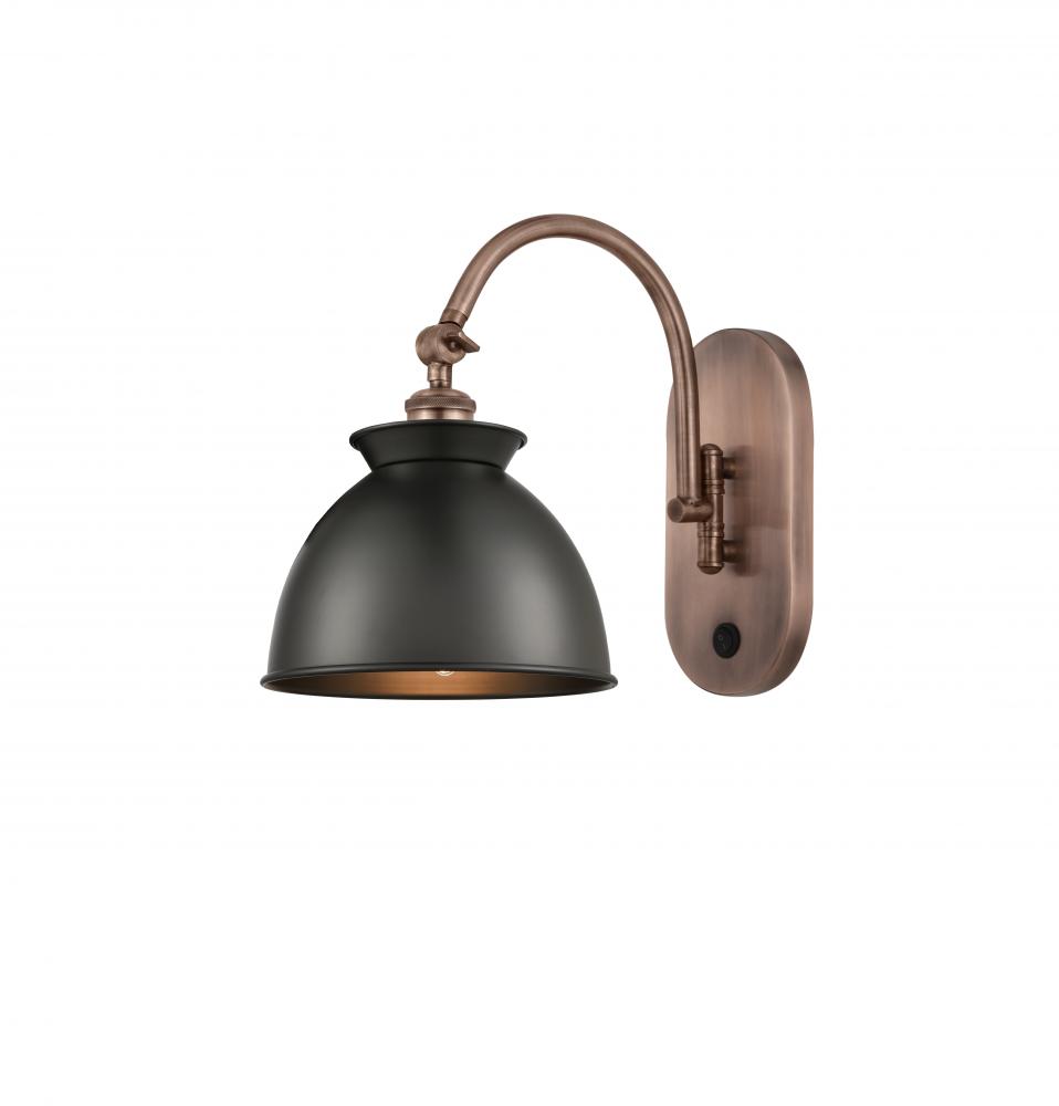 Adirondack - 1 Light - 8 inch - Antique Copper - Adjustable Swing Arm