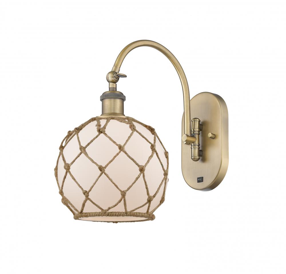 Farmhouse Rope - 1 Light - 8 inch - Brushed Brass - Adjustable Swing Arm