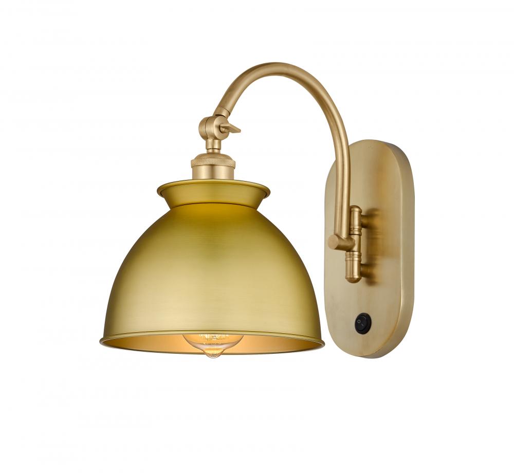 Adirondack - 1 Light - 8 inch - Satin Gold - Adjustable Swing Arm