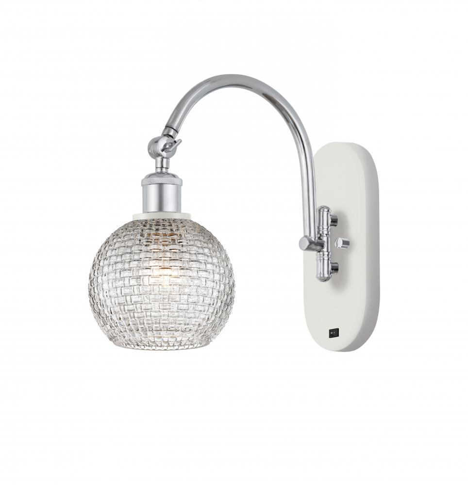 Athens - 1 Light - 6 inch - White Polished Chrome - Adjustable Swing Arm