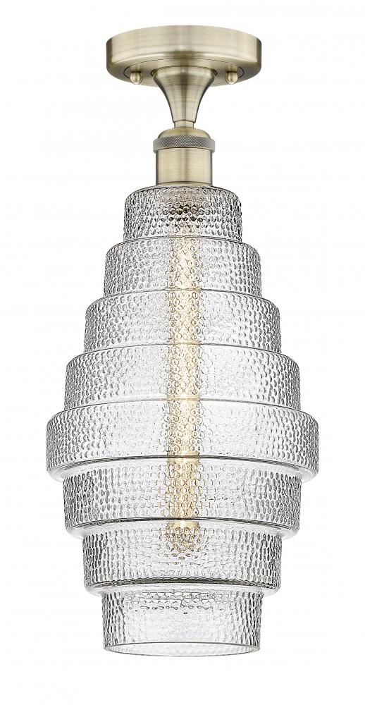 Cascade - 1 Light - 8 inch - Antique Brass - Flush Mount