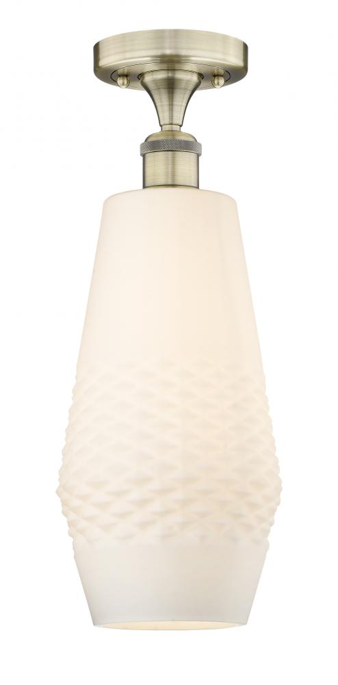 Windham - 1 Light - 7 inch - Antique Brass - Flush Mount