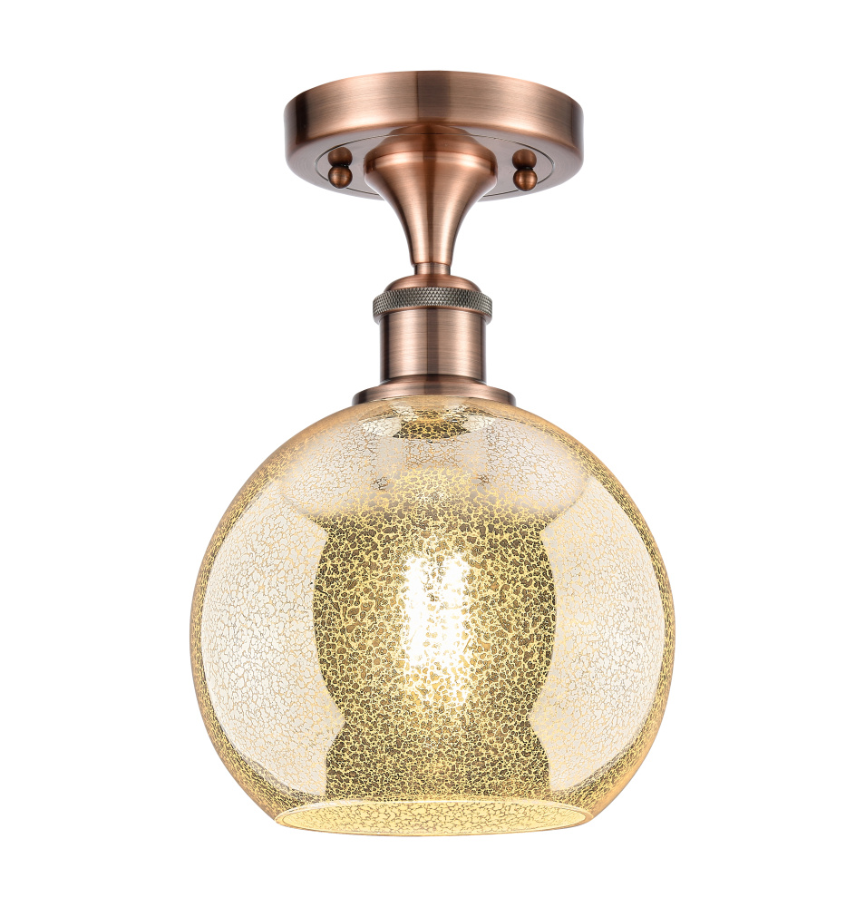 Athens - 1 Light - 8 inch - Antique Copper - Semi-Flush Mount