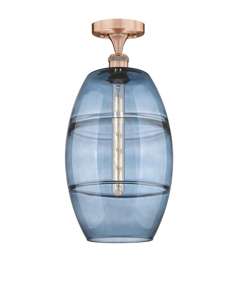 Vaz - 1 Light - 10 inch - Antique Copper - Semi-Flush Mount